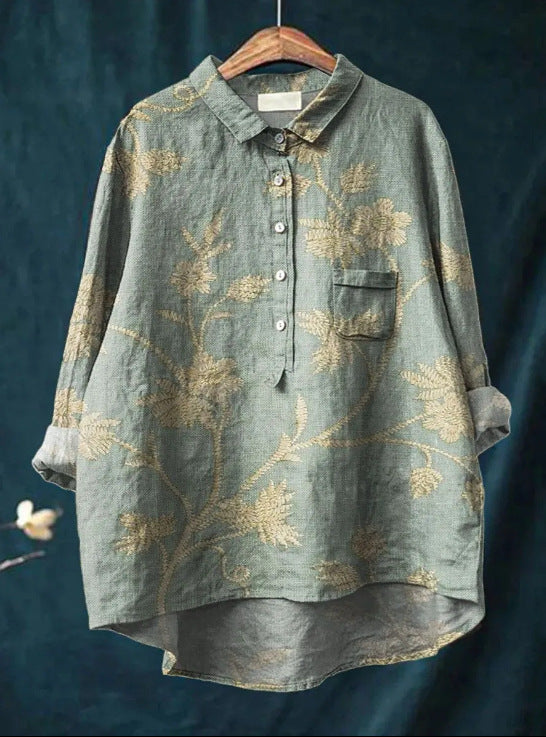 Elegante Romantik-Bluse in Drucken  3