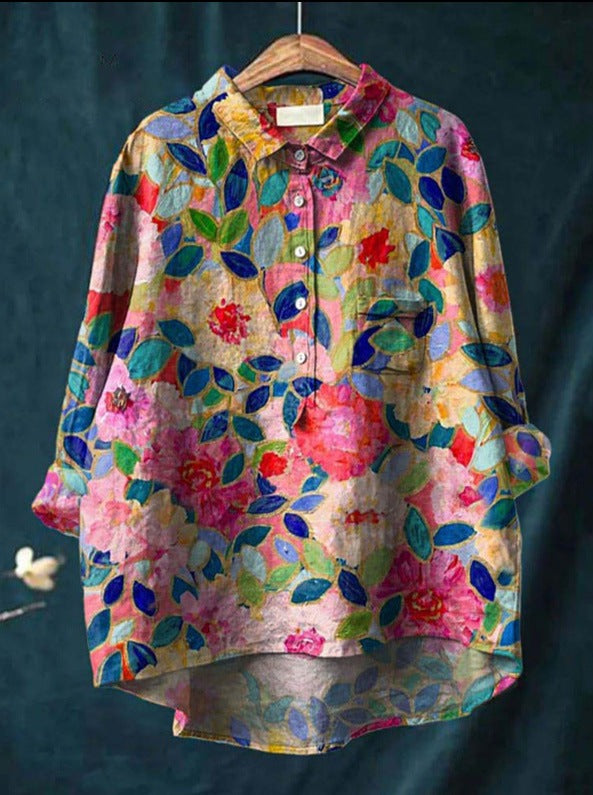 Elegante Romantik-Bluse in Drucken  4