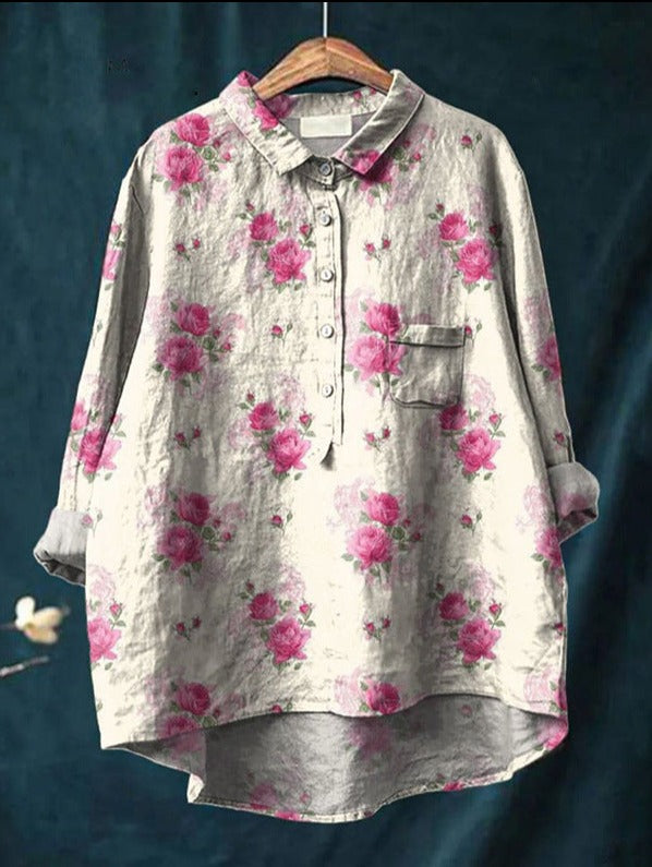 Elegante Romantik-Bluse in Drucken  7