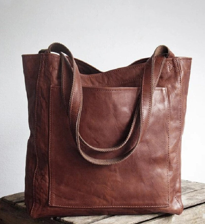 Elegante schwarze Handtasche für den Alltag in Dunkelbraun