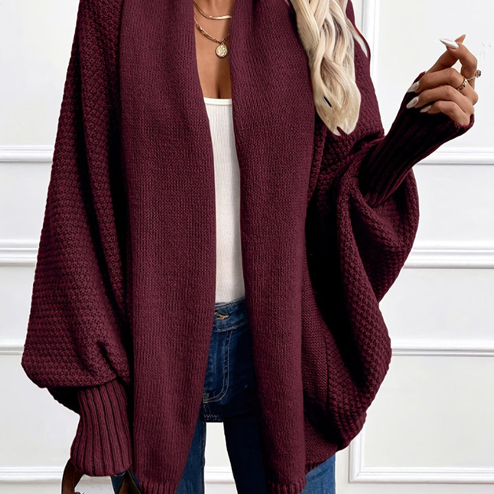 Elegante Shawl-Kragen Cardigan in Bordeaux