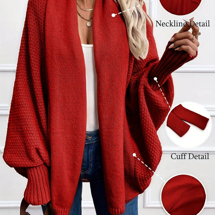 Elegante Shawl-Kragen Cardigan in Brick Red