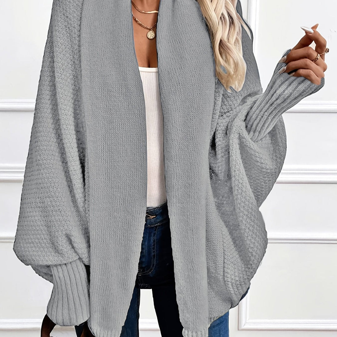Elegante Shawl-Kragen Cardigan in Hellgrau