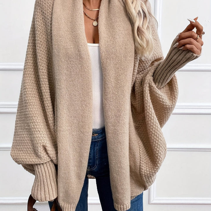 Elegante Shawl-Kragen Cardigan in Khaki