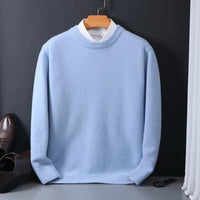 Fabian | Eleganter blauer Pullover Herren im geometrischen Stil