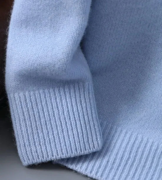 Eleganter blauer Pullover Herren im geometrischen Stil in Blau 3