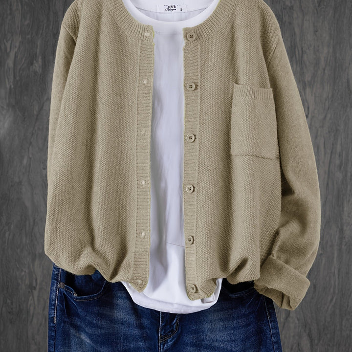 Eleganter Cardigan mit Knöpfen in Apricot