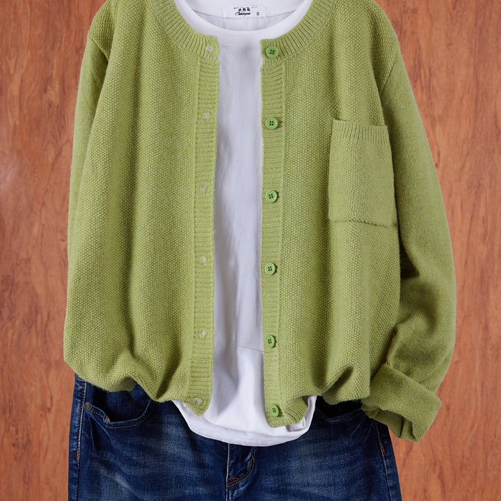 Eleganter Cardigan mit Knöpfen in Greenish Yellow
