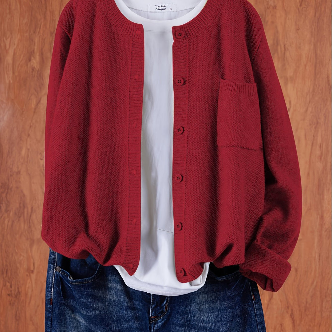 Eleganter Cardigan mit Knöpfen in Rot