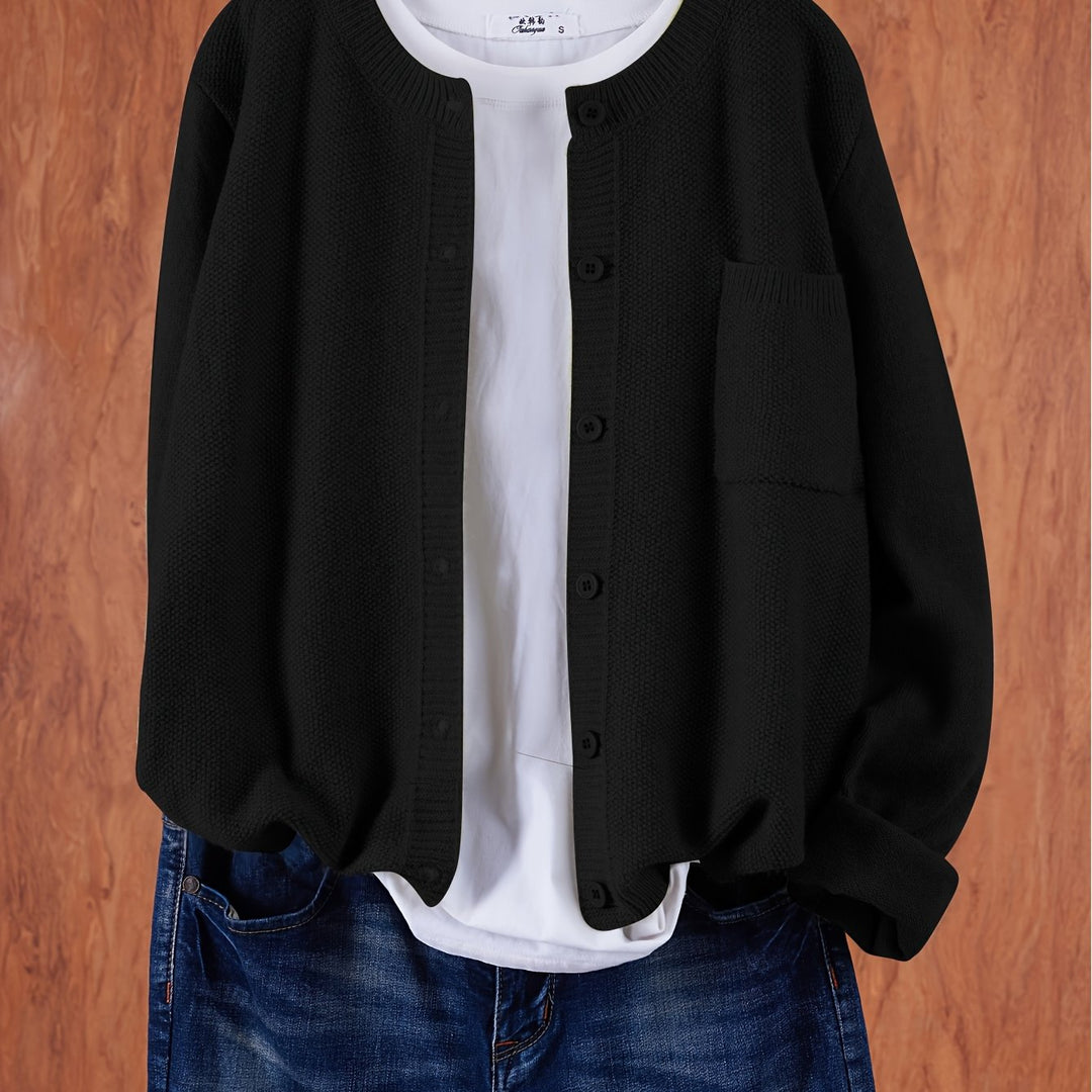 Eleganter Cardigan mit Knöpfen in Schwarz