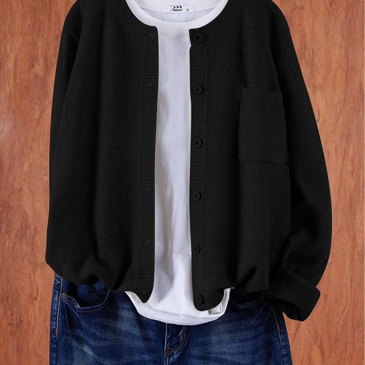 Eleganter Cardigan mit Knöpfen in Schwarz
