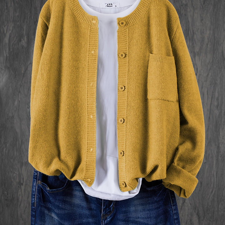 Eleganter Cardigan mit Knöpfen in Yellowish Brown