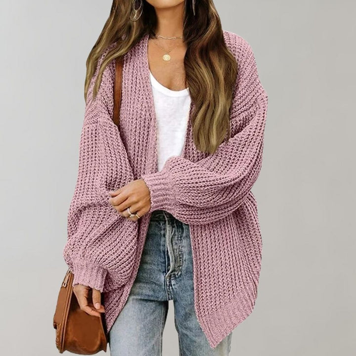 Eleganter Cardigan mit offener Front in Rosa