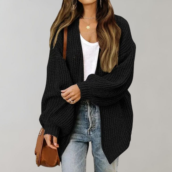 Eleganter Cardigan mit offener Front in Schwarz