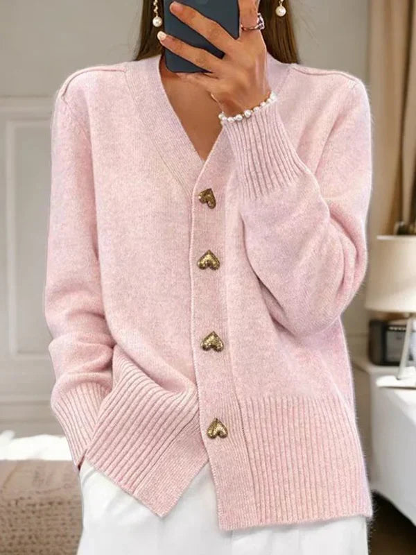 Eleganter Cardigan Strickjacke in Rosa