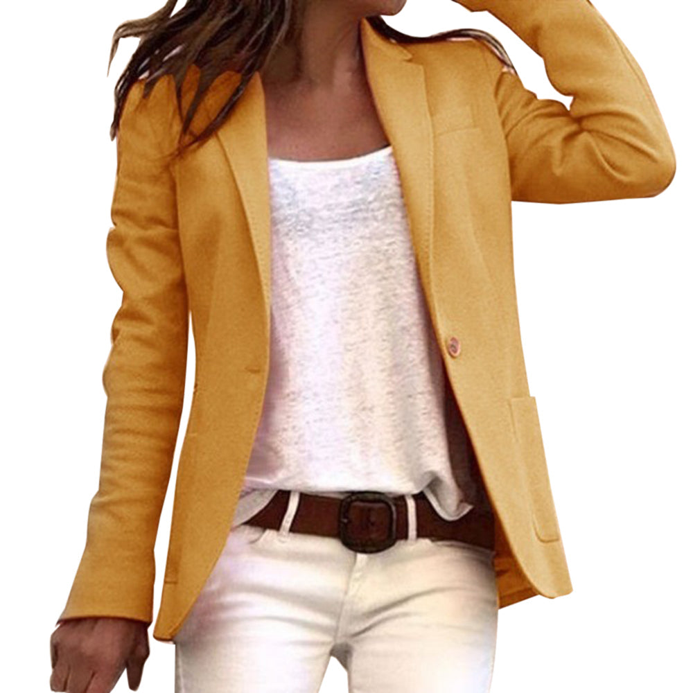 Eleganter Damen Blazer für den Büroalltag in Gelb
