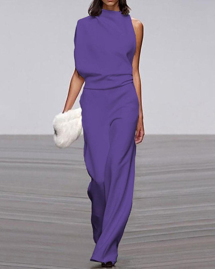Eleganter Damen-Jumpsuit mit Weitem Bein für Hochzeiten in Lila