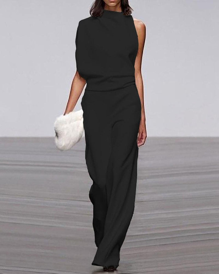 Eleganter Damen-Jumpsuit mit Weitem Bein für Hochzeiten in Schwarz