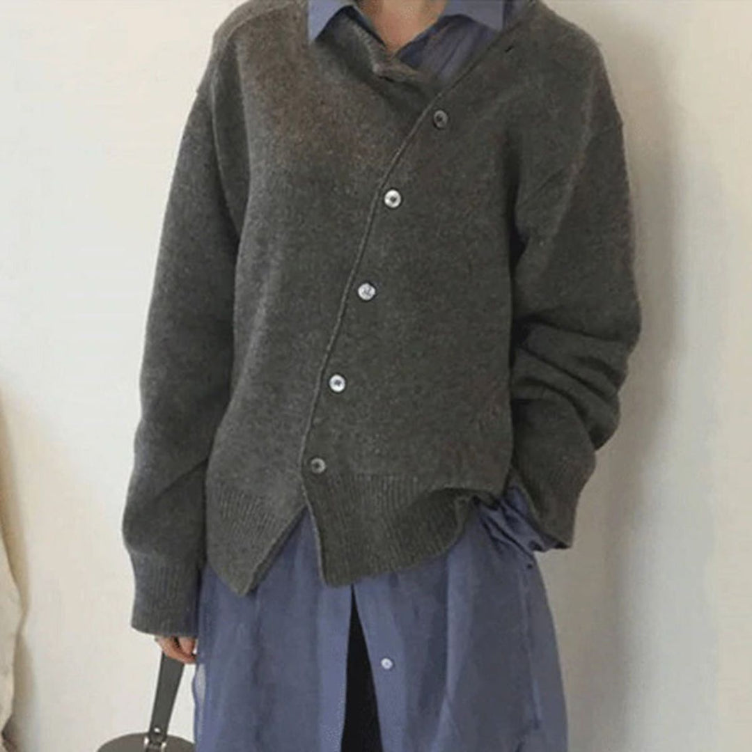 Eleganter Damen Pullover für die Herbst-Garderobe in Grau