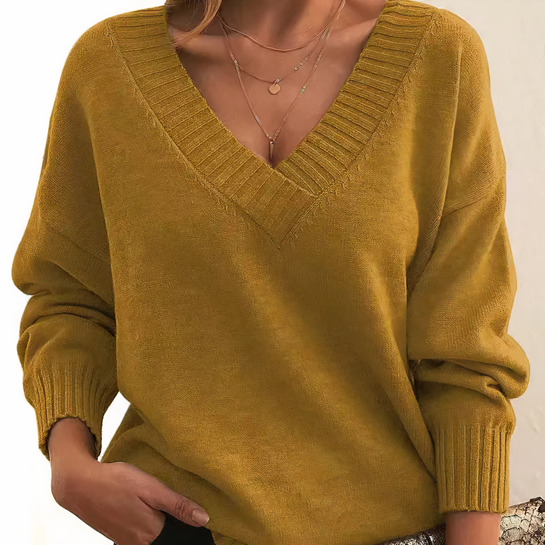 Eleganter Damen Sweatshirt aus Kaschmir in Goldfarben