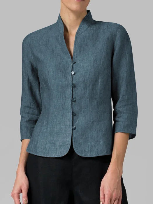 Eleganter Damen Trenchcoat aus Leinen (2)