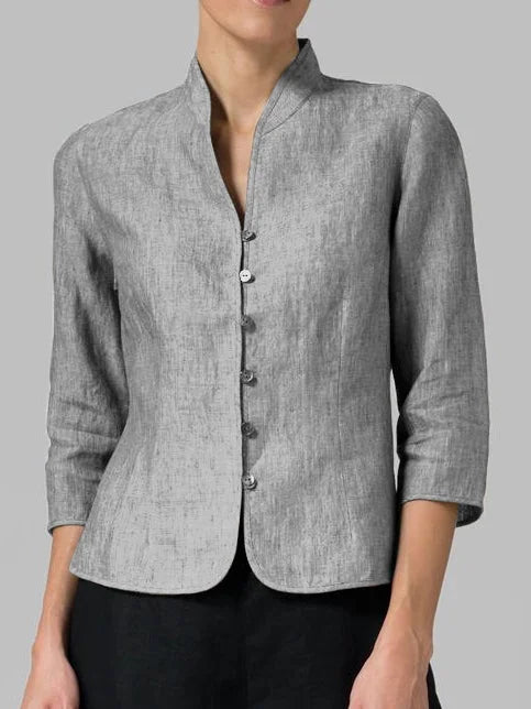 Eleganter Damen Trenchcoat aus Leinen (3)