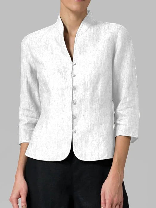 Eleganter Damen Trenchcoat aus Leinen in Weiß