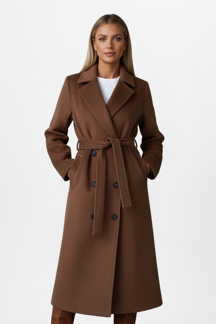Eleganter Damen Trenchcoat im klassischen Schnitt in Braun