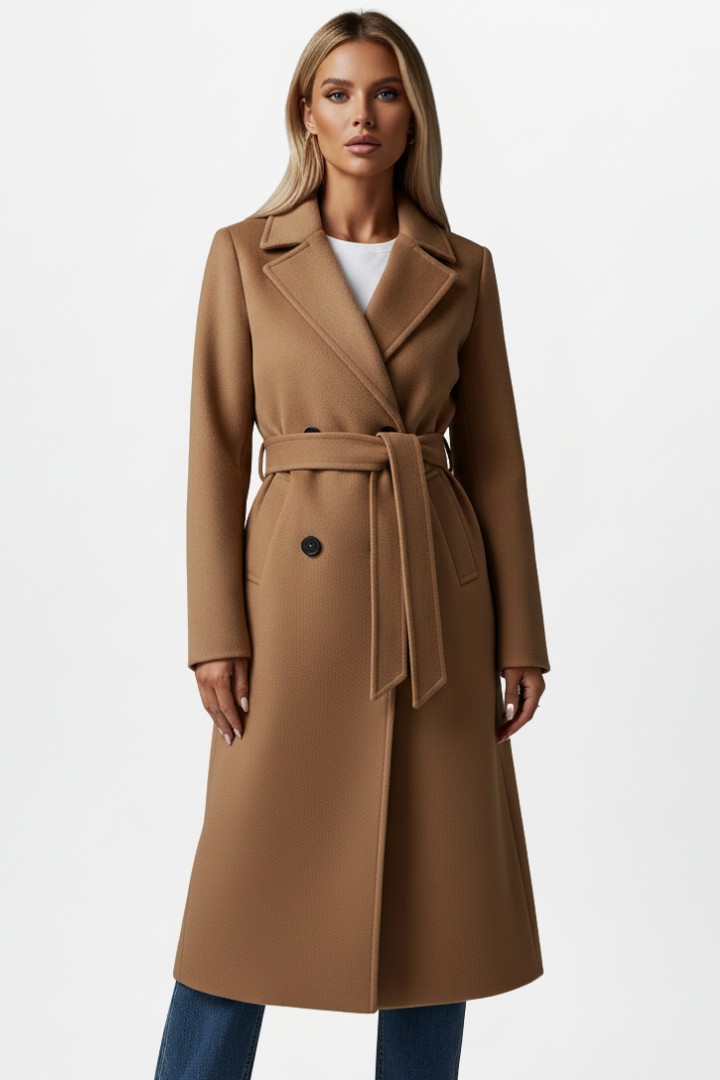 Eleganter Damen Trenchcoat im klassischen Schnitt in Camel