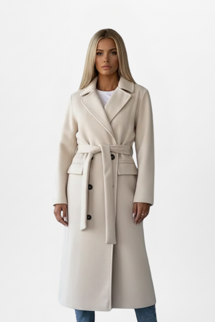 Eleganter Damen Trenchcoat im klassischen Schnitt in Creme