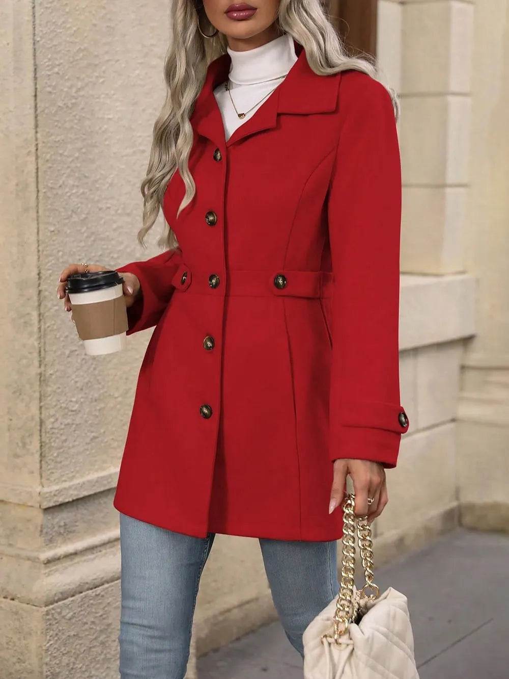 Eleganter Damen Trenchcoat mit Gürtel für Herbst (15)