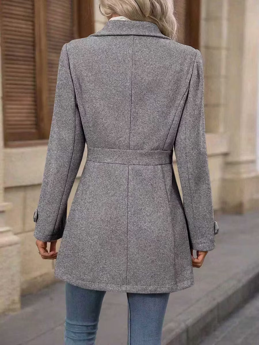 Eleganter Damen Trenchcoat mit Gürtel für Herbst (22)