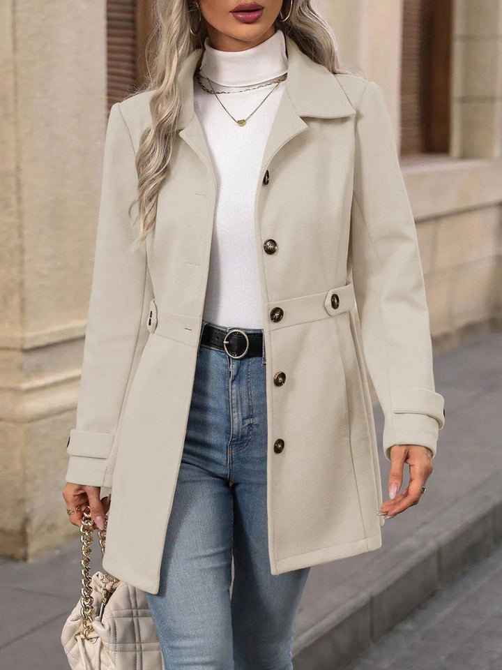 Eleganter Damen Trenchcoat mit Gürtel für Herbst (3)
