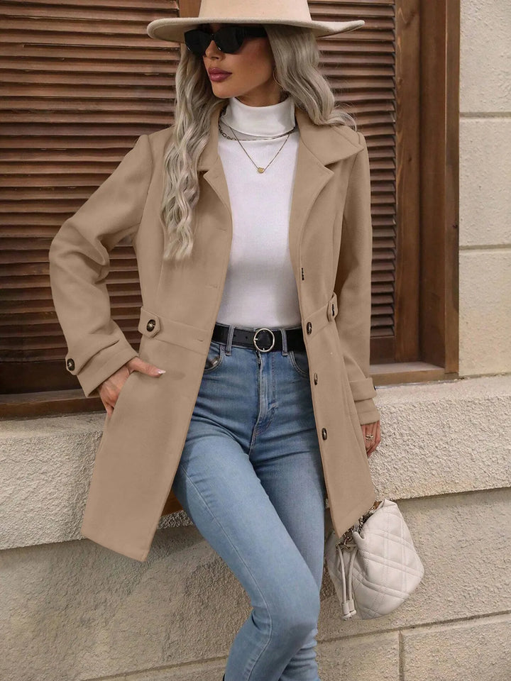 Eleganter Damen Trenchcoat mit Gürtel für Herbst (9)