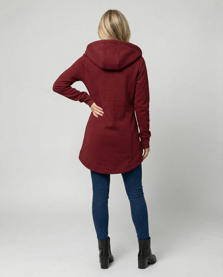Eleganter Damen Wintermantel mit Kapuze für Herbst (3)