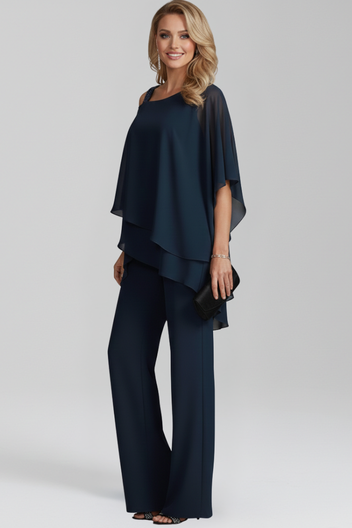 Eleganter fließender Damen Jumpsuit Wide-Leg (5)