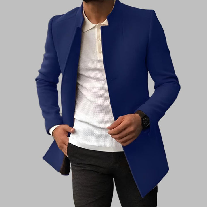 Eleganter Herren Mantel mit schlanker Passform in Blau