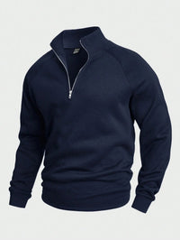 Leon | Eleganter Herren Pullover mit Stehkragen und Reißverschluss