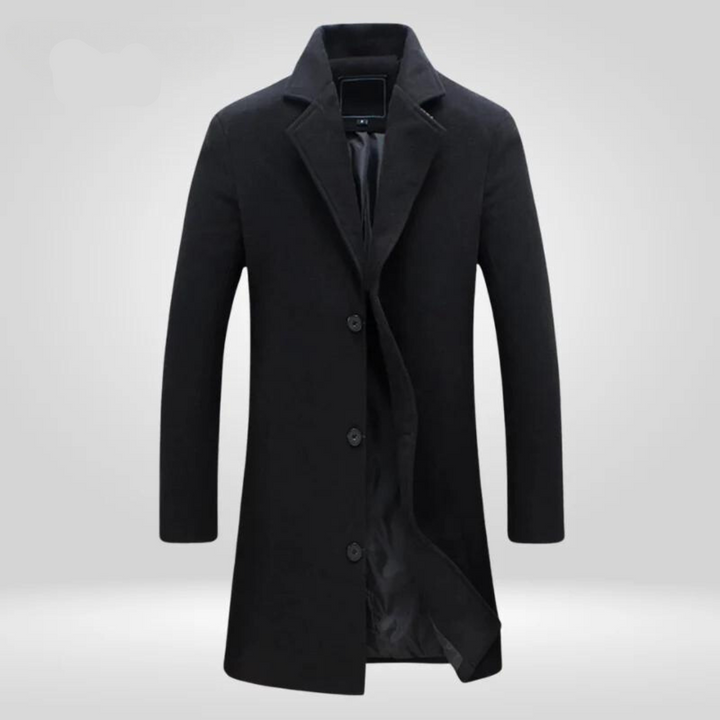 Eleganter Herrenmantel für den Herbst in Schwarz