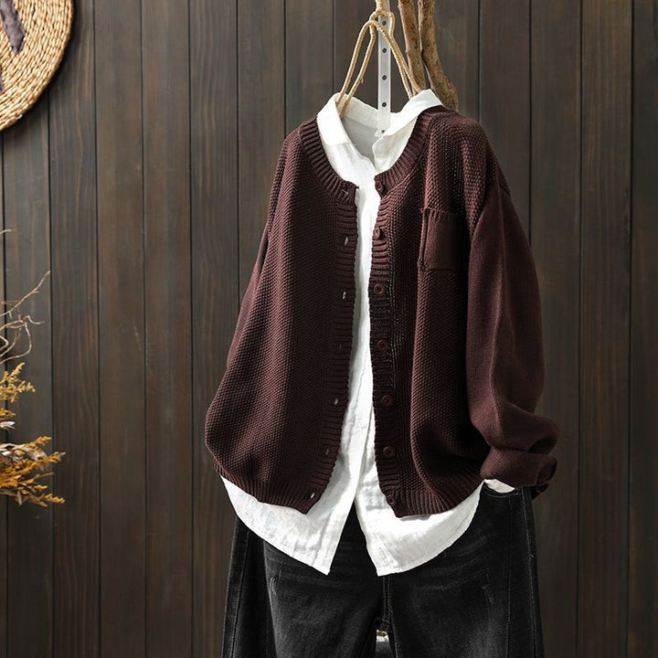Eleganter Komfort-Cardigan für den Alltag in Kaffeebraun