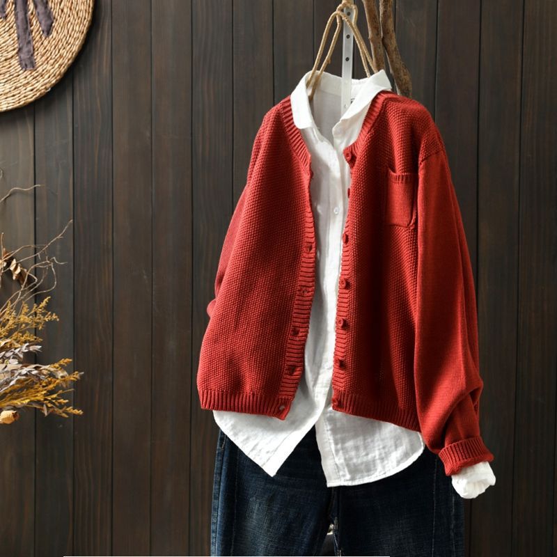 Eleganter Komfort-Cardigan für den Alltag in Rot