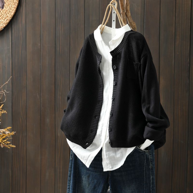 Eleganter Komfort-Cardigan für den Alltag in Schwarz