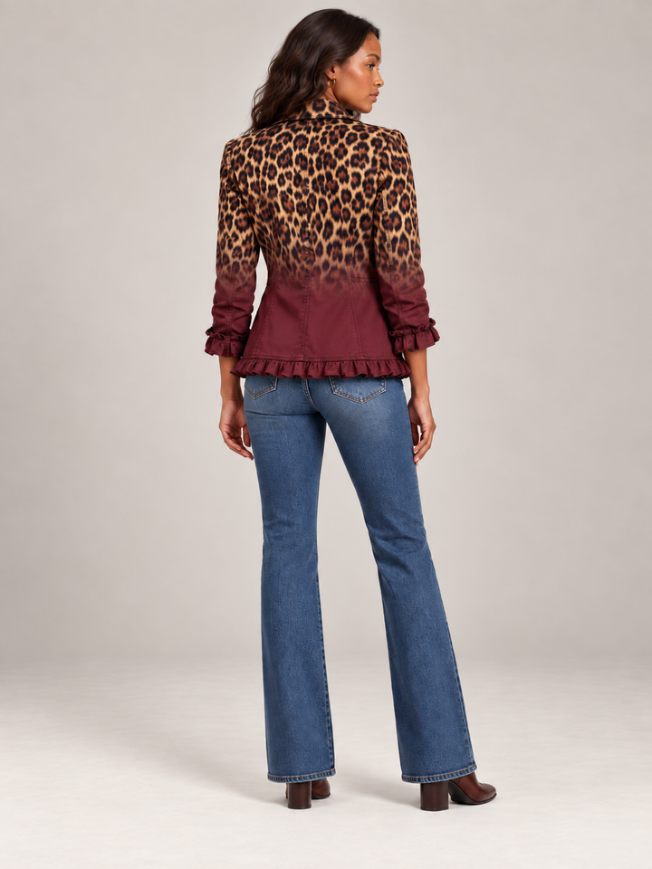 Eleganter Wintermantel Damen mit Leopardenmuster-Rüschen (13)