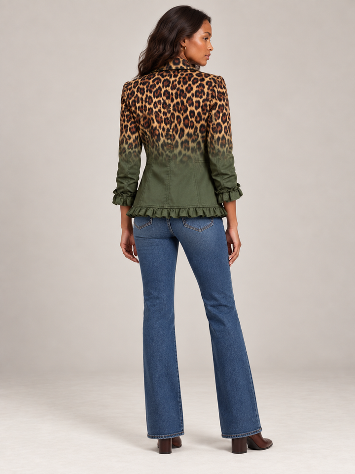 Eleganter Wintermantel Damen mit Leopardenmuster-Rüschen (7)