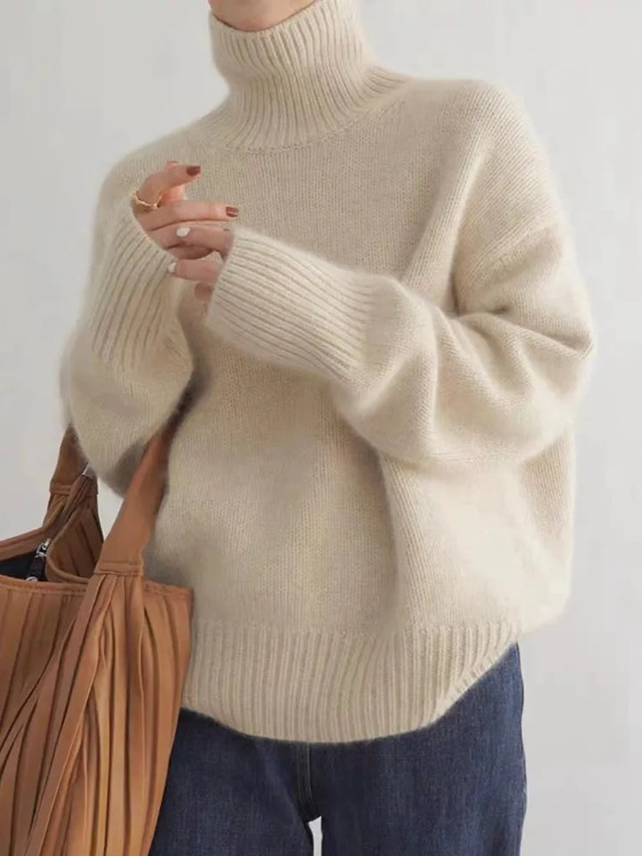 Eleganter Zeitloser Damen Pullover in Beige