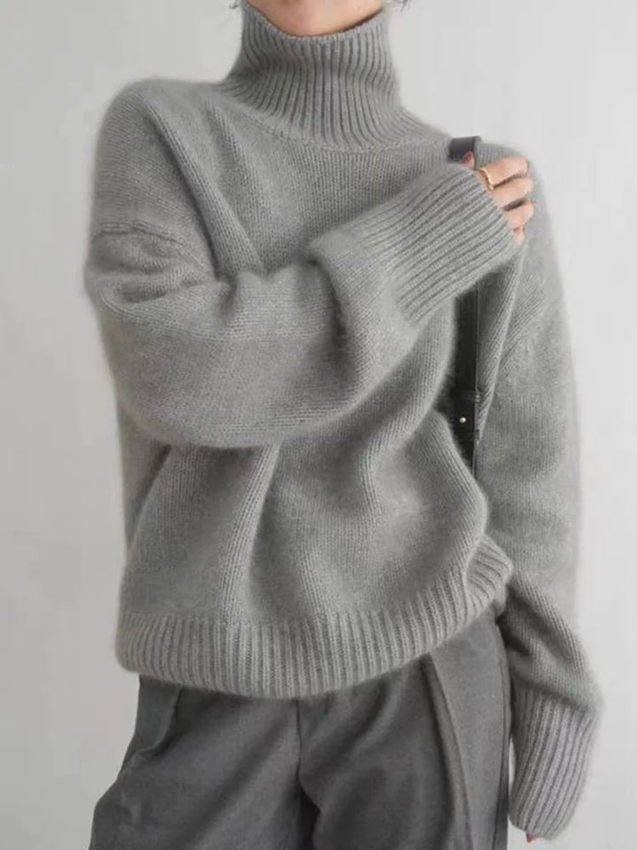 Eleganter Zeitloser Damen Pullover in Grau