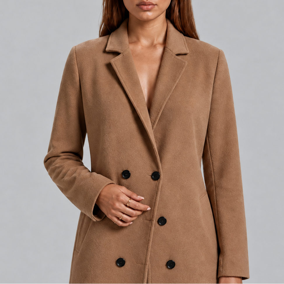 Eleganter zweireihiger Damen Herbstmantel (5)