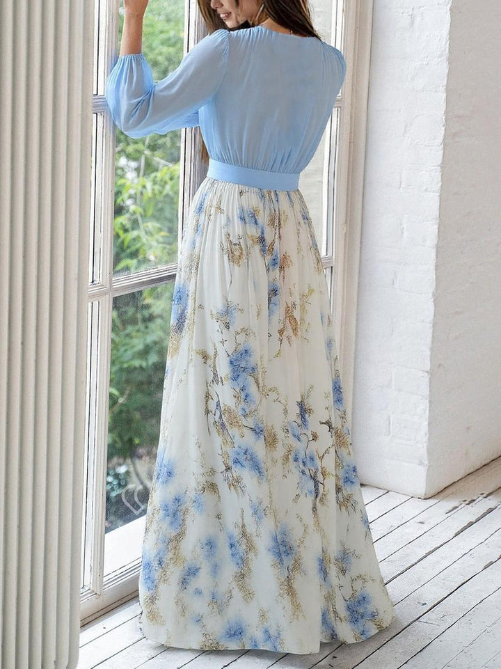 Elegantes Blumenmuster Maxikleid für Hochzeitsgäste im Herbst (4)