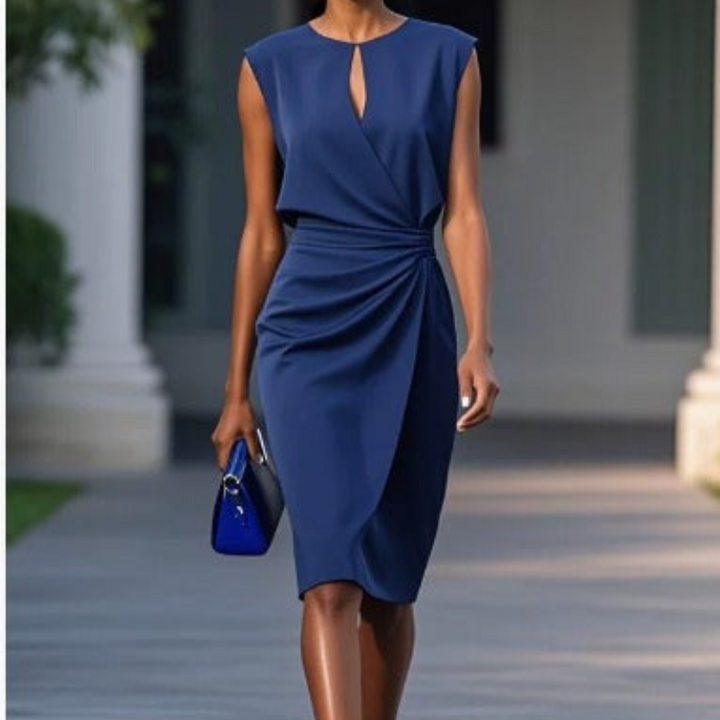 Elegantes Damen Cocktailkleid für Hochzeitsgäste in Dunkelblau