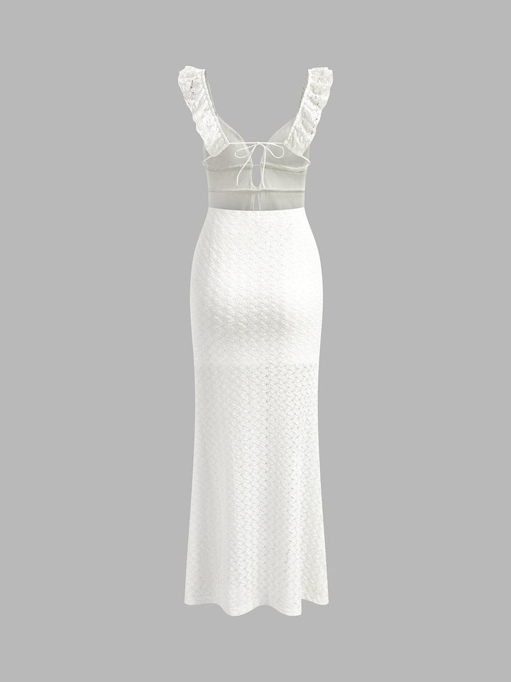 Elegantes Damen Maxikleid für Hochzeitsgäste mit tiefem V-Ausschnitt und modernem Schnitt (5)